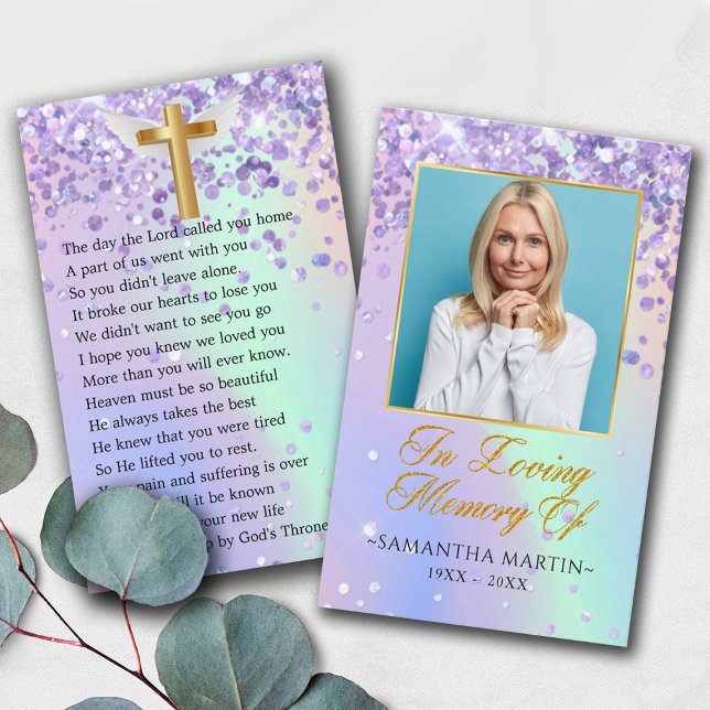 Visite Elégante carte de prière funéraire photo (Créateur téléchargé)