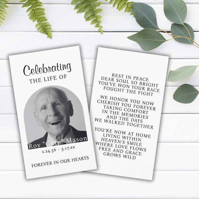 Visite Elégante carte de prière funéraire photo (Créateur téléchargé)