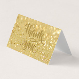 Visite Élégante Carte de remerciements Bokeh Gold Glitter