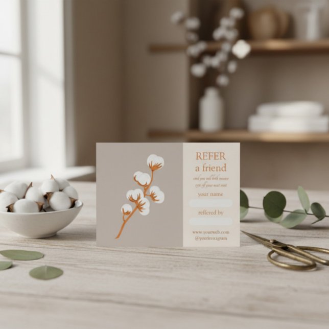 Visite Élégante carte de renvoi de succursale de coton (Créateur téléchargé)