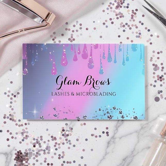 Visite Élégante carte de salon de beauté Lashes holograph (Holographic Business Card)