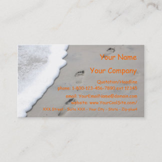 Visite Empreintes de pas dans le sable - modèle de carte