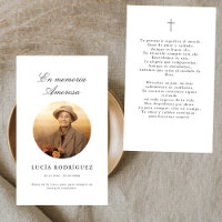 En Mémoire | Carte de prière funéraire en espagnol
