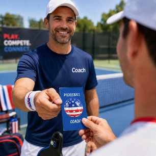 Visite Entraîneur de Pickleball Patriotique Carte de Visi