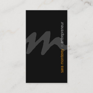 Visite Entrepreneur Gras Script Monogramme Carte de visit