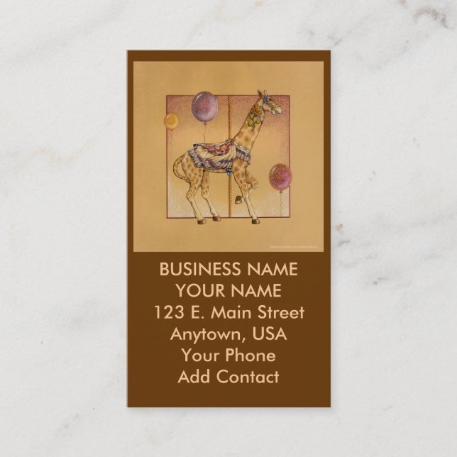 Visite Entreprise - Carte de profil - Giraffe de carrouse (Devant)