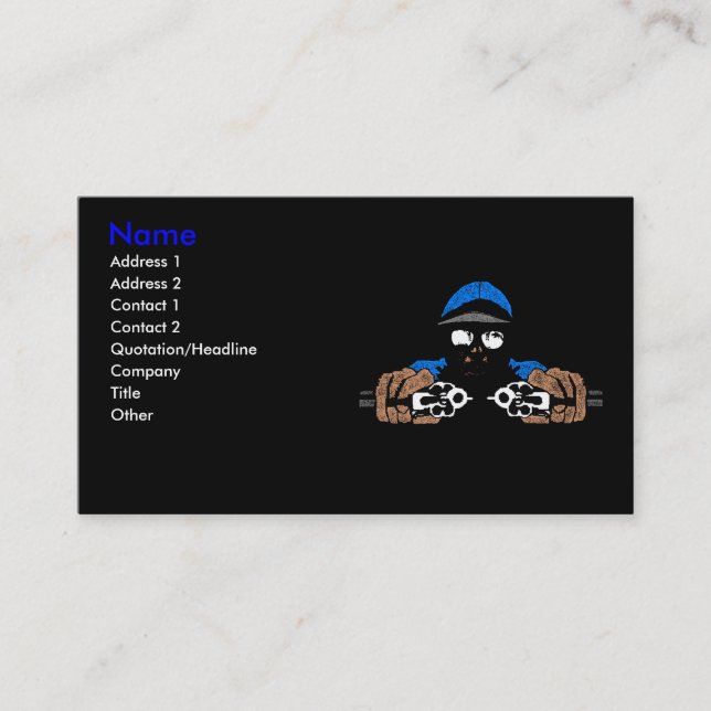 Visite Entreprise de tireur, carte de profil (Devant)