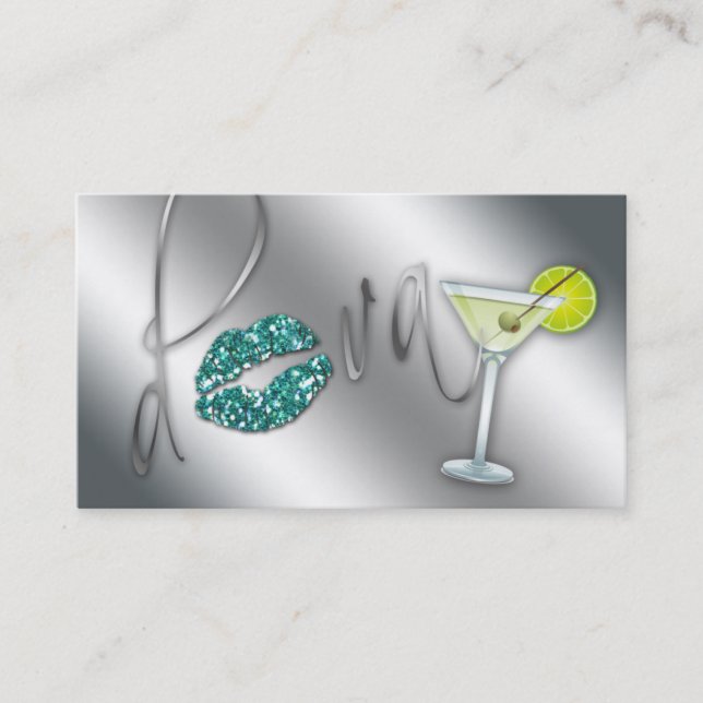 Visite Étincelle turquoise Martini de diva de carte de (Devant)