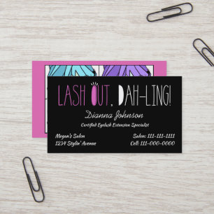 Visite "Eyelash Divas" Lash Out, Dah-ling ! Carte de visi