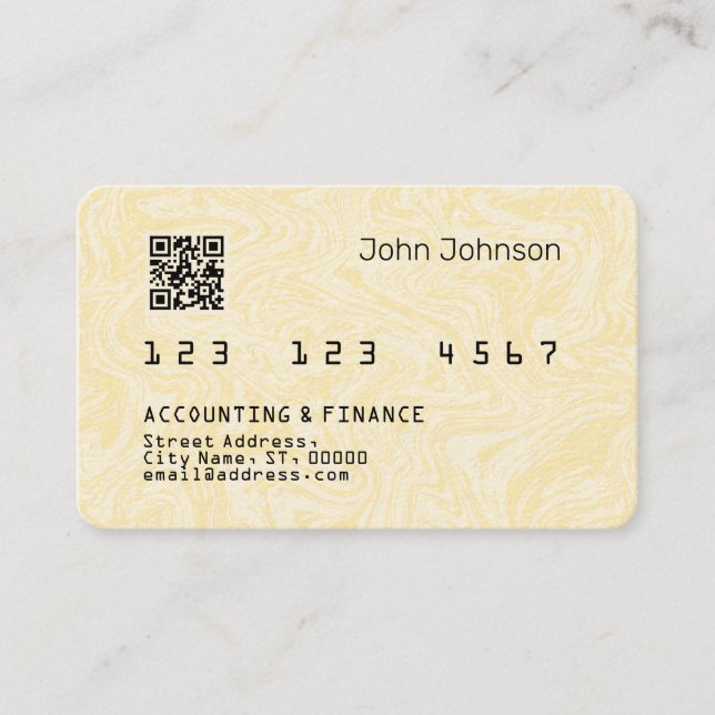 Visite Faux carte de crédit ou de débit look motif en boi (Devant)