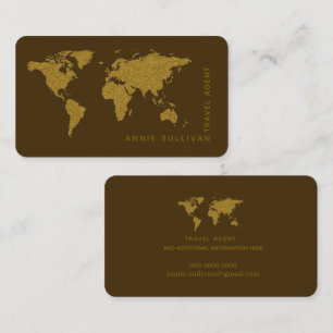 Visite Faux carte du monde de l'agent de voyage marron