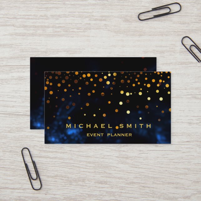 Visite Faux Gold Foil Subtle Parties scintillant Carte de (Devant/Arrière en situation)