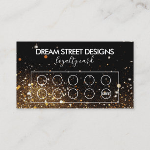 Visite Faux Parties scintillant Gold & Black Carte de fid