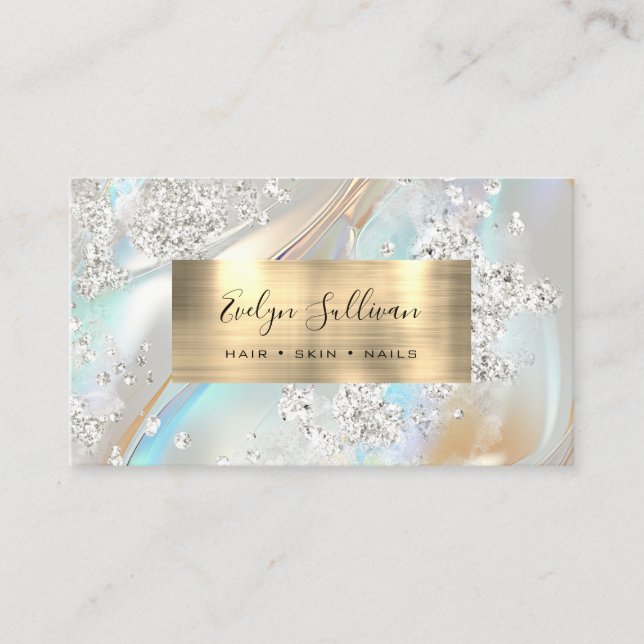 Visite Faux Parties scintillant Pearlescent Carte de visi (Devant)