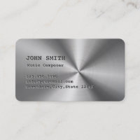 Faux Stainless Steel Music Composer Carte de visit