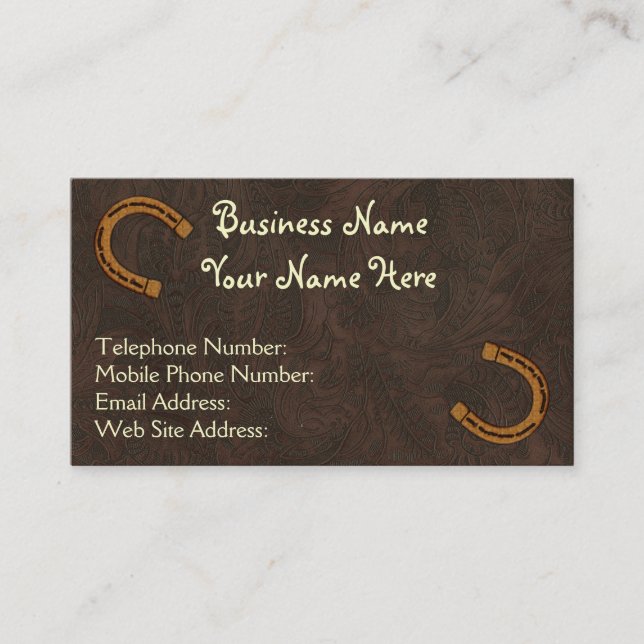 Visite Faux Tooled Cuir style occidental 4 Carte de visit (Devant)