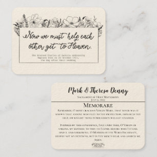 Visite Faveurs de mariage St. Charles Memorare Carte Sain