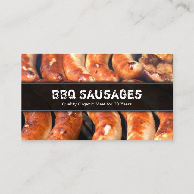 Visite Fermer Photo de saucisses sur BBQ - Carte de visit (Devant)