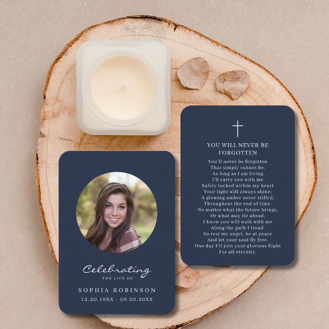 Visite Fête de la vie Photo Funérailles Carte de prière b (Créateur téléchargé)