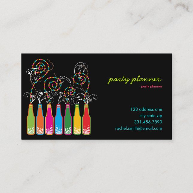 Visite Fêtes Bubbly ! Carte de profil du planificateur de (Devant)