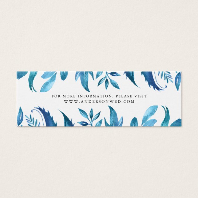 Visite Feuilles d'indigo | Cartes de site web de mariage (Devant)