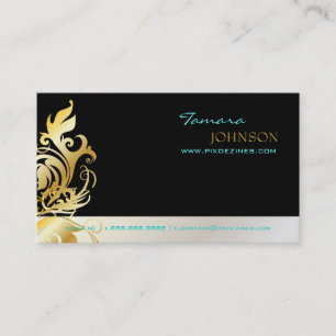 Visite Feuilles or ornemental / tourbillons carte de visi