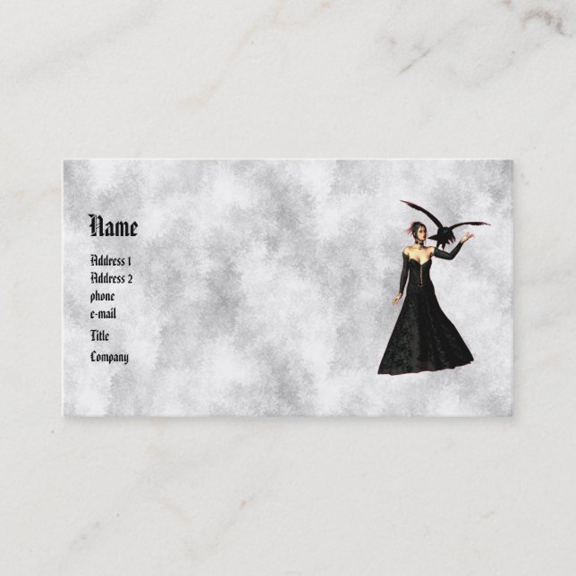 Visite Filles gothiques : Carte de profil de sorcière rou (Devant)