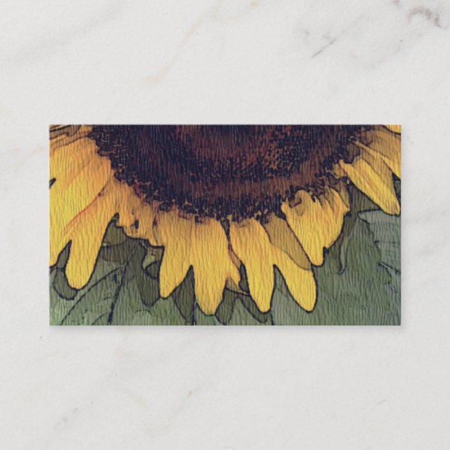 Visite Fleurs de soleil, Peinture, Plante, Reiki, Carte d (Devant)