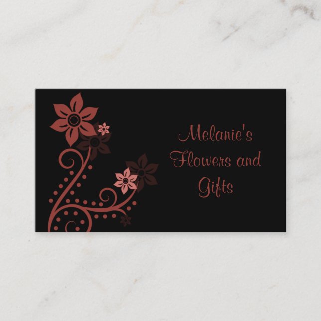 Visite Fleurs exquises Carte de visite, Cabernet (Devant)