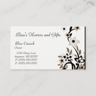 Visite Fleurs Radiantes Rétro Carte de visite, Mocha