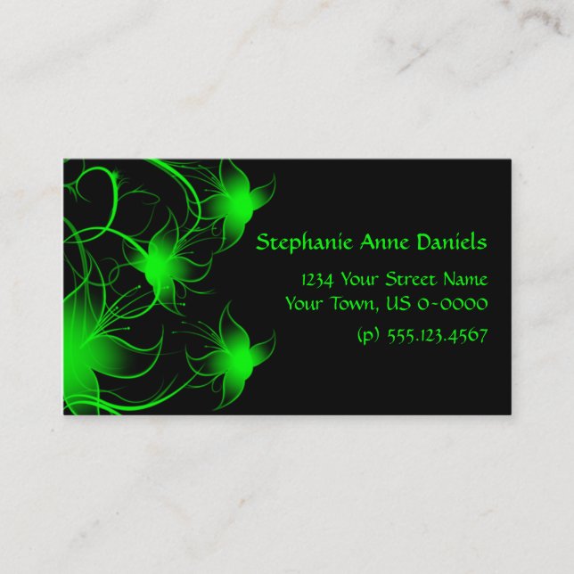 Visite Fleurs tourbillonnantes vert clair sur le carte de (Devant)