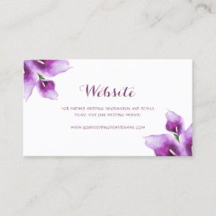 Visite Floral violet Calla Lily Mariage Carte de site Web