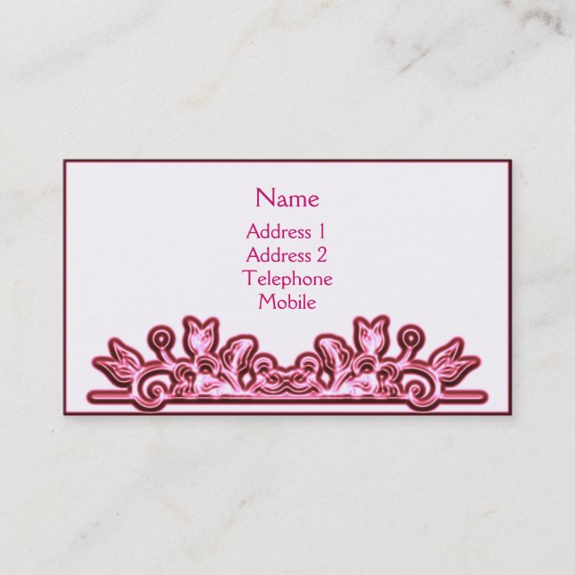 Visite Florish élégant dans les roses - carte de profil (Devant)