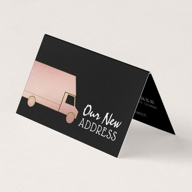 Visite Fourgonnette d'enlèvement rose Gold Foil, carte de (Devant)