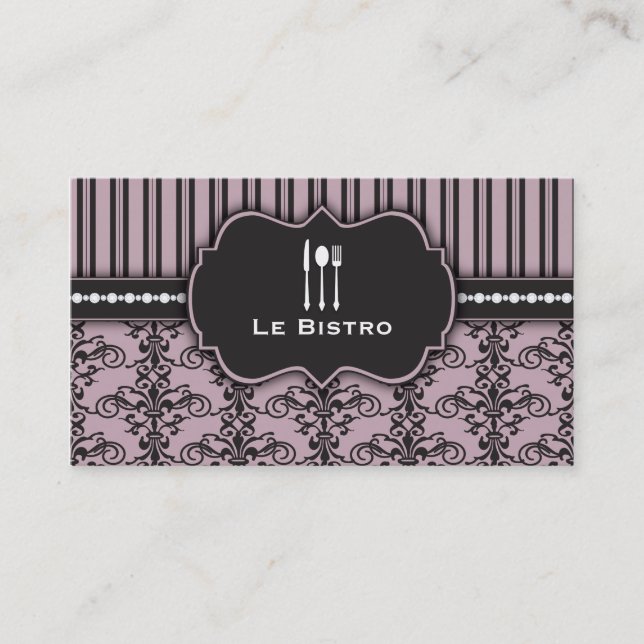 Visite Français Damask RestaurantChef Caterer Carte de vi (Devant)