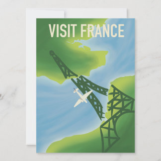 Visite France affiche de voyage de style vintage