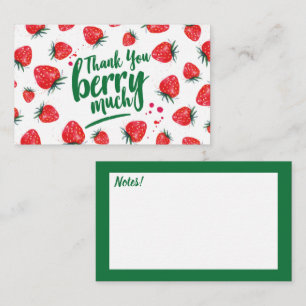 Visite Fruit fraise Red Cute Carte de remerciements 