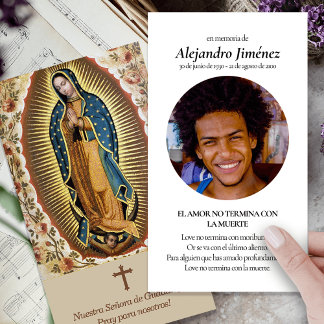 Visite Funérailles Guadalupe Espagnol Prière Cartes de Sy