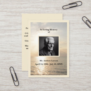 Visite Funérailles Memorial Ocean Sunrise - Carte de priè