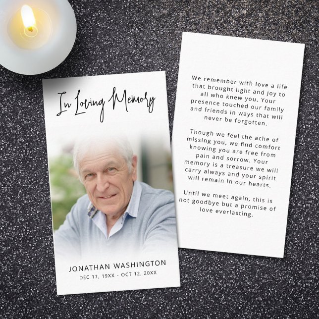 Visite Funérailles Modernes En Mémoire Amoureuse Carte de (Créateur téléchargé)