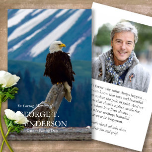 Visite Funéraire Bald Eagle Memorial Prayer Cartes de Sym