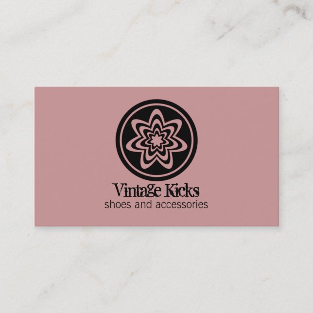 Visite Funky Retro Bloom Carte de visite, Mauve (Devant)