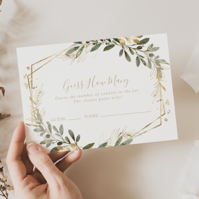 Visite Géométrique Gold Green Devine Combien De Carte De  (Créateur téléchargé)