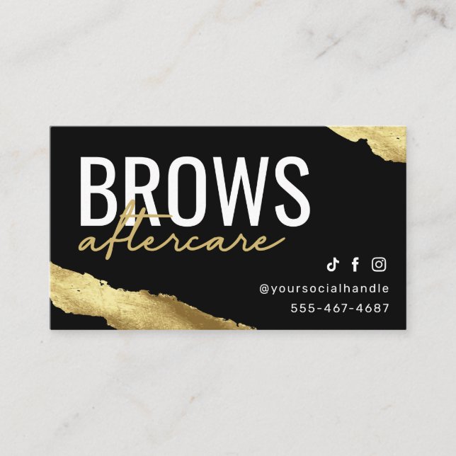 Visite  Gold Brows carte de soins postérieurs (Devant)