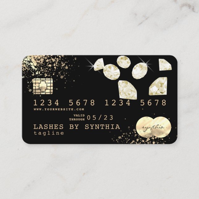 Visite Gold Foil diamants Carte de crédit ajoutez votre l (Devant)