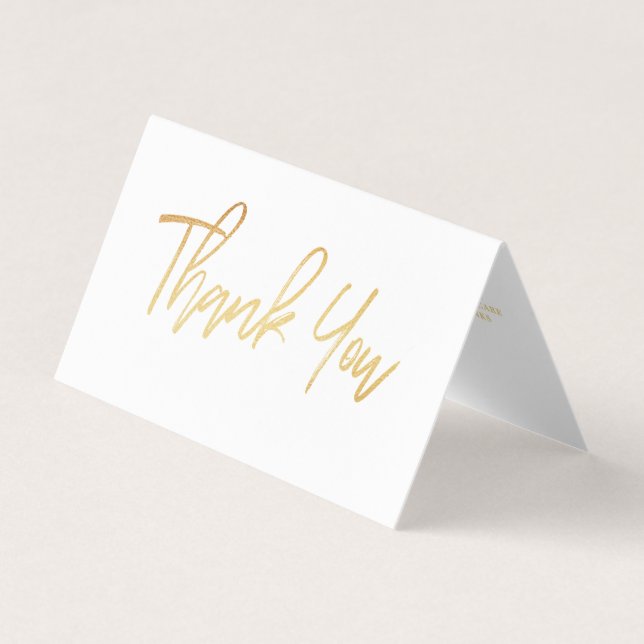 Visite Gold Foil Script Logo Carte de remerciements d'aff (Devant)