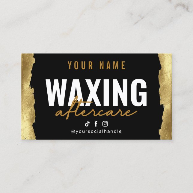 Visite Gold Modern Waxing carte de soins postérieurs (Devant)