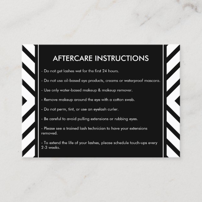 Visite Golden Eyelashes Motif Salon carte de soins postér (Devant)