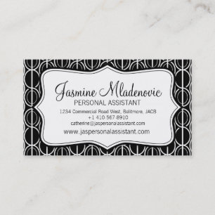 Visite Graphique moderne ovales noir & blanc carte de vis