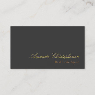 Visite Gris Chic Script Trend Stylish Agent Carte de visi